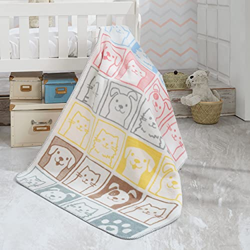 sei Design Babydecke - Kuscheldecke 90x120 cm, Krabbeldecke, Spieldecke für Zuhause, Babybett & Kinderwagen - sehr weich und pflegeleicht, Baumwollmischung