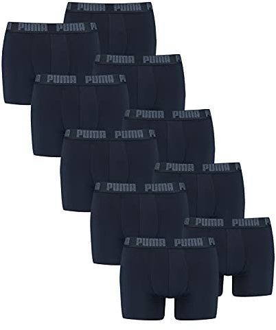 PUMA Herren Boxershorts Unterhosen 521015001 10er Pack, Farbe:321 - Navy, Bekleidungsgröße:L