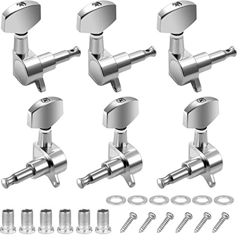 Vesaneae 6 Stück 3L3R Semiclosed Gitarren Stimmwirbel, Akustikgitarre Mechaniken Knöpfe, Stimmwirbel für Gitarrensaite, Gitarren Saiten Stimmgerät, Gitarrenteile für Folk Akustische Gitarre E-Gitarre