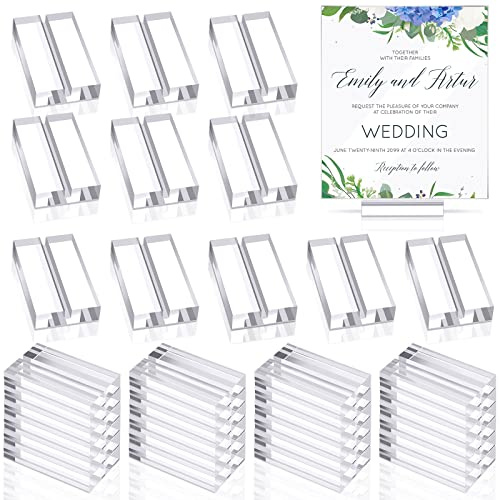 Roowest 100 Pcs Wedding Acrylic Place Card Holders Gifts Clear Table Number Holders 2 Inch Place Stands Acrylic Display Stand for Banquet Menu Dinner Home Party Events Decoration