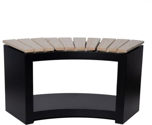 Esschert Designbank mit Holzaufbewahrung rund