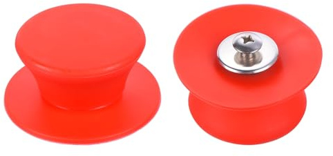 sourcing map 2pcs Universal Pot Lid Top Replacement Knob, Heat Resistant Silicone Pan Lid Holding Handles Knob Grips for Kitchen Cookware Lid Cover, Red