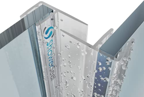 Vertical Shower Seals 4-10mm Glass | Suitable for Curved Quadrant and Slider Doors | 8mm 12mm 16mm or 25mm deep Fins | Fits 4-6mm Glass Thickness | 2 x 2 metre Long Strips (6-8mm Glass (12mm fin))