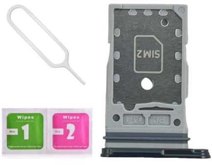 LNONLS Galaxy S24 Ultra Dual SIM Card Tray Slot Holder Replacement for Samsung Galaxy S24 Ultra 5G SM-S928U S928B/DS 6.8 inch with Sim Card Tray Open Eject Pin (Titanium Black)