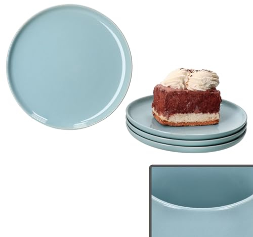 Ritzenhoff & Breker Jasper 4er Set Kuchenteller Graublau I Steingut-Frühstücksteller für 4 Personen I kleine Teller für Salat, Dessert & Co. zum Frühstück, Mittag, Kaffee & Abendbrot