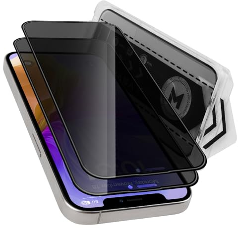 MONASAY [2 Pack for iPhone 12 pro max 6.7 inch Privacy Glass Screen Protector [2 Pack Camera Lens Protector][Easy Installation] Matte anti-peep tempered screen Film Case Friendly
