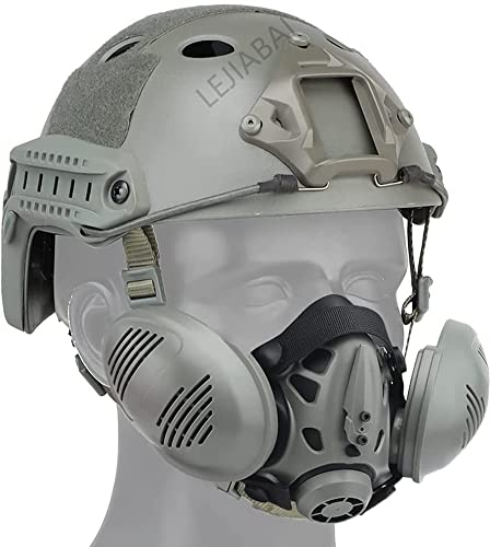 ANSNOW Pj Type Verstellbarer Schnellhelm Und Airsoft-Schutzmaske Mit Atemschutz, Kombi-Set, Ausgestattet Mit Seitenschienen Und Multifunktionaler Nvg-Schutzhalterung