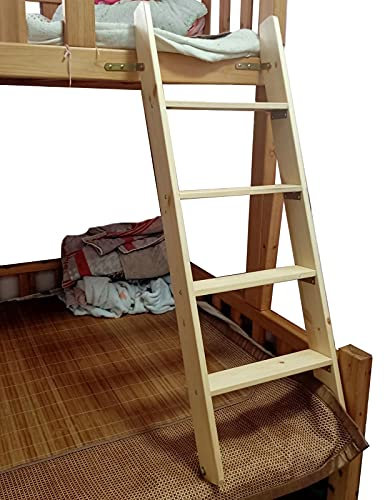 Solid Wood Bunk Ladder Loft Bed Ladder with Anti-slip Rubber Feet, 1.25m, 1.5m (4 Step, 5 Step), Children's Bedroom School Home, Load 90kg / 198lbs (Size : 125cm/4ft length)