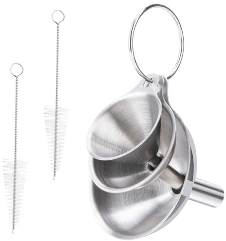 Lot de 3 entonnoirs en acier inoxydable - Entonnoirs de cuisine polyvalents pour bouteilles, conteneurs, confitures, huiles de cuisson, liquides, poudres (4,5 cm, 5,6 cm, 7,5 cm) - Durable, facile à