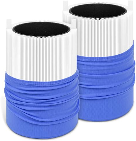 2 Packs 411i Max & 411a Max H13 True HEPA Replacement Filter Compatible with Blue Pure 411i Max & 411a Max Air Cleaner Purifier, Part # F4MAX, 2 HEPA Carbon Filters & 2 Washable Cover Pre-Filters