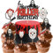 Lot de 9 décorations de gâteau sanglantes pour Halloween, couteau d'Halloween, décoration de gâteau à paillettes, thème horreur, couteau, décoration de gâteau, anniversaire, cupcake, décoration de