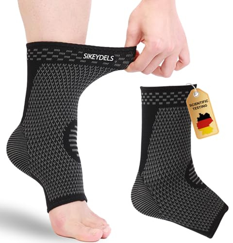 Sikeydels 2 Pièces Chevillère de Maintien Sport,Maintient Cheville,Attelle Chevillere,Avec Bande de Compression,Attelle Cheville Sport/Football/Running pour Homme et Femme,M