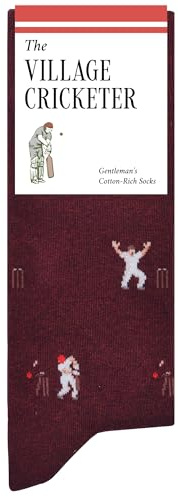 The Village Cricketer - Funny Cricket Socks - Funny Cricket Gift for Men - 1 Pair, Size 7 to 12 - Fun Cricketer Socks