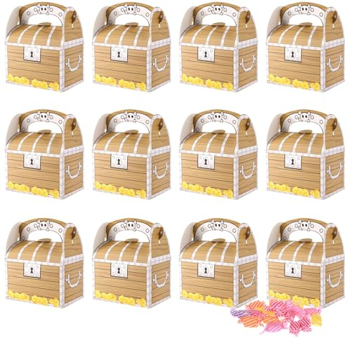 Pirater, skattkista 12 stycken, pirat, skattkista, presentlåda med handtag | pirat, skattkista, barnfödelsedag, pirater, festlåda, skattkista, barn för mellanmål, godis, choklad, skattkarta