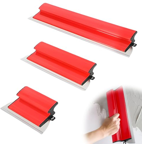 Set di spatole ANEELV con tre lame in acciaio inox (25 cm + 40 cm + 60 cm). Queste spatole sono adatte per rivestimenti murali, lavori di pittura e stuccatura.
