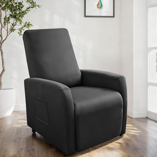 BUERPINKING Sesselbezug 4er Set, All-Inclusive Sessel überzug, Sesselbezug Stretch für Fernsehsessel, Sesselhussen mit Taschen für Fernsehsessel Liege Sessel
