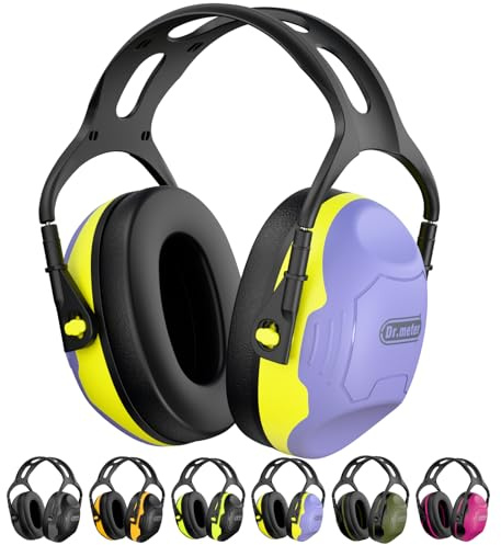 Dr.meter Ear Defenders Adults, SNR 31dB Noise Reduction Earmuffs with with Adjustable Headband Double Layers Hearing Protection for Gardening Yard Work