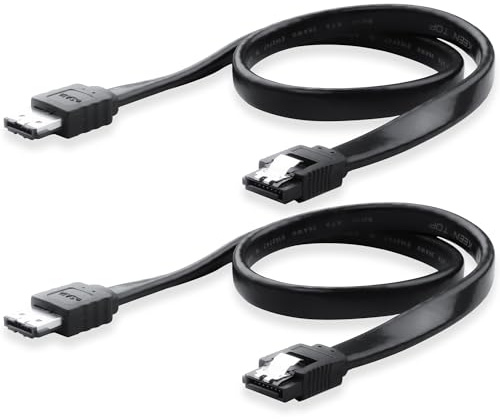 ELFJMZP SATA-till-eSATA-kabel, kopparkärna med lås, 6 Gbps SATA III-datakabel för HDD-SD-hårddiskhölje, externt SATA till eSATA-adapterkabel 50 cm/19,7 tum (2 stycken)