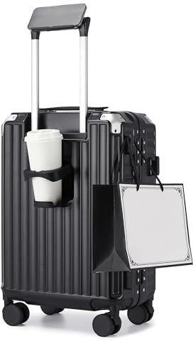 Kono 20 Inch Cabin Suitcase with Cup Holder, 39L PC Carry On Luggage