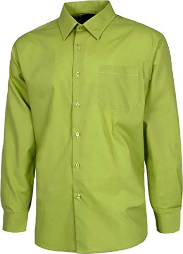 Work Team Camisa de Manga Larga con un Bolso de Pecho. Hombre Verde Pistacho 42