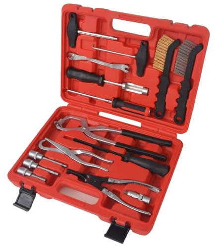 vidaXL Kit d'Outils d'Entretien et d'Assemblage de Frein 15 pcs Système de Frein à Tambour et à Disque Outil de Réparation pour Voiture Véhicule