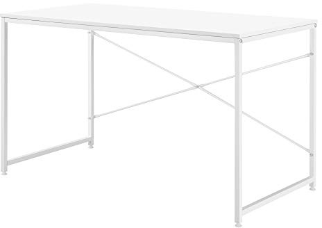 [en.casa] Schreibtisch 'Røros' 120x60x72cm Weiß Eiche-Optik Bürotisch Computertisch Arbeitstisch PC Tisch