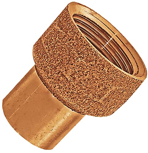 MegaHaustechnik Übergang 15 x 1/2“IG mit Außen-Löt-Ende Stutzen Außendurchmesser 15mm Lötfitting aus Messing mit 1/2 Zoll Innengewinde, Trinkwasser geeignet, Nr.4246G