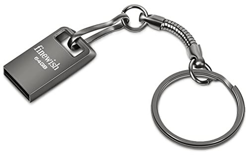 HAODIUSB88 Cle USB 64 GO, Mini Clé USB 64GB USB Flash Drive 64GO Portable Clef USB 64 GO avec Keychain pour Ordinateur Portable/PC/Voiture etc (Gris)
