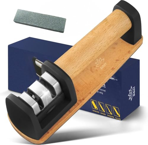 Premium Messenslijper met wetsteen 7 cm - Doortrekslijper - Knife sharpener whetstone
