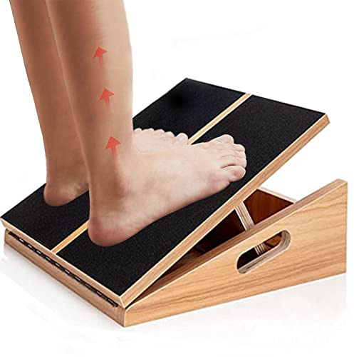 Slant Board for Calf Stretching Wooden Calf Stretcher Incline Board Adjustable Calf Stretch Board for Squats Knees Ankle