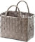 Kobolo Tasche Einkaufskorb geflochten Kunststoff Shopper - GREY XXL - 36x22x28 cm