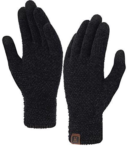 Damen Winter Touchscreen Handschuhe für kaltes Wetter, Chenille Warme SMS Handschuhe für Radfahren Fahren Laufen