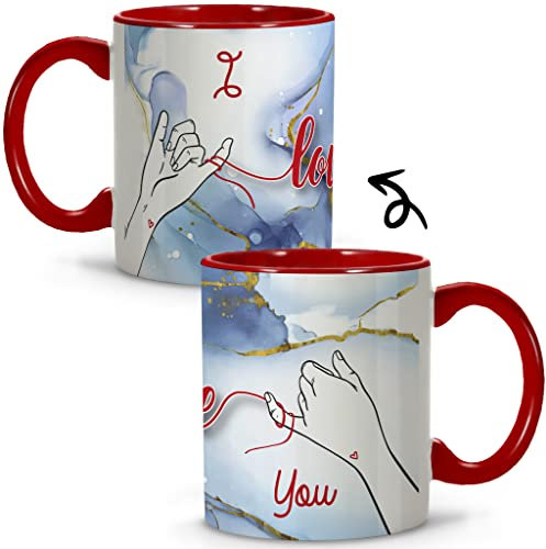 LolaPix Tazze Coppia. Regalo Fidanzata. Regali per Matrimonio Originali. Tazza Latte. Tazze Colazione. Ceramica. 330 ml.