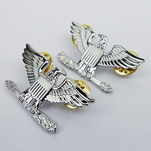 AnsonBoy Paar WW2 WWII US Army Colonel Eagle WAR Bird Device Abzeichen Abzeichen PIN COCADE Silber