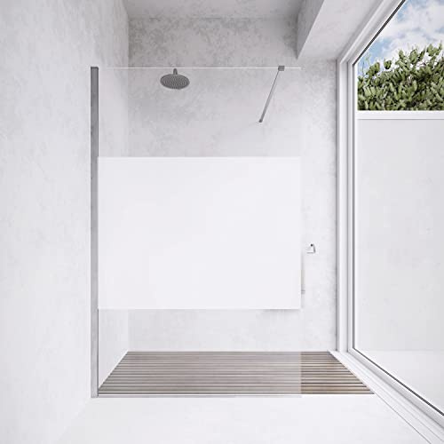 Box Doccia 150cm Walk-in Altezza 200cm Vetro Temperato Opaco da 8mm con Trattamento Anticalcare mod. Lazaros