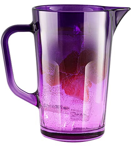 Trend For Home vattenkaraff glas 1 liter med praktiskt handtag färgglad vattenkanna 19 cm glaskanna lila glaskanna vattenkanna glaskaraff glas karaff glaskanna 1 l färgglad, Gigi Mysterious Twilight
