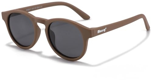 Maesy Occhiali da Sole Bambini 3-6 Anni - Lenti Polarizzate UV400 Categoria Filtro 3 - Montatura Flessibile - Design Moderno, Sicuri e Confortevoli - Faela, Marrone Taupe