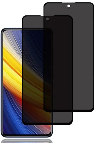 Protector Pantalla de Privacidad para Xiaomi Poco X3/X3 Pro/X3 NFC,2 Piezas | Cristal Vidrio Templado Antiespia para Xiaomi Poco X3/X3 Pro/X3 NFC, Dureza 9H, Sin Burbujas, Anti-Rasguños, Anti-Espía