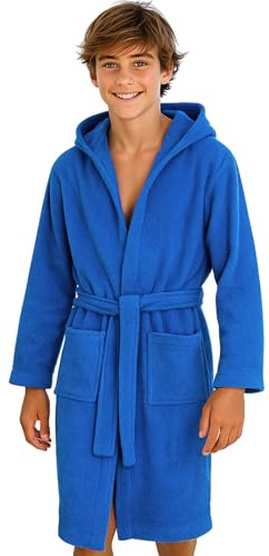 Morgenstern Bademantel Kinder & Teenager Mädchen Jungen 100% Baumwolle Frottee mit Kapuze OEKO-TEX® Kinderbademantel Morgenmantel