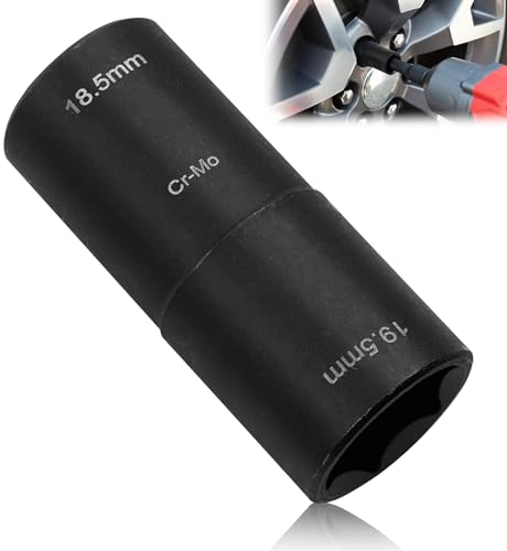 ELNLE Radmuttern Nuss 18,5mm x 19.5mm Doppelkopf Radmutternschlüssel, Für den Schlagschrauber Nüsse Werkzeug 1/2 Antrieb, Kompatibel mit Ford Land Rover (18.5mm x 19.5mm)