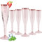 Bicchieri da spumante in plastica, 30 pezzi, 150 ml, bordo oro rosa e glitter riutilizzabili, per compleanni, matrimoni, feste, picnic, attività all'aperto (oro rosa)