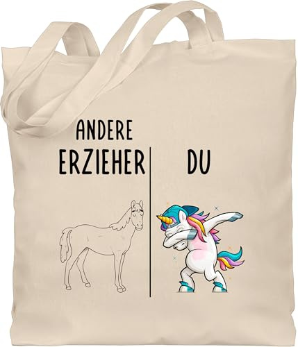 Shirtracer - Baumwolltasche - - Taschen - Andere Erzieher Dabbing Einhorn | Erzieher Geschenk | Dankeschön Geschenk Erzieher | Kindergarten Erzieher Abschiedsgeschenk | Kindergärtner Kindererzieher