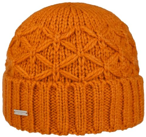 Seeberger Annelie Umschlagmütze Strickmütze Wintermütze Damenmütze Beanie Damen/Herren - mit Umschlag, Futter Winter Herbst-Winter