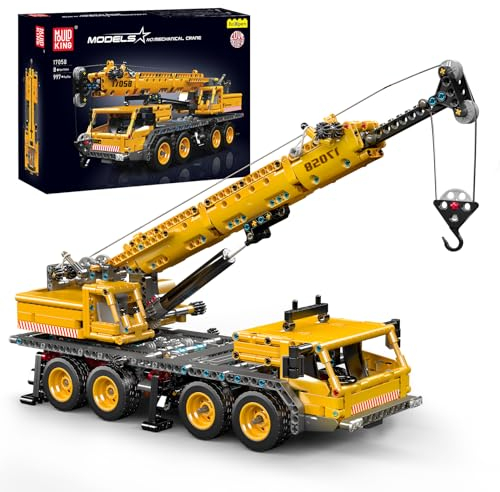 Mould King 17058 Technik Kran-LKW Bauset, 997 Teile Spielzeug Set aus Kran und LKW, Geburtstag für Mädchen und Jungen ab 14 Jahre, Baufahrzeug für Kinder (Statische Version)