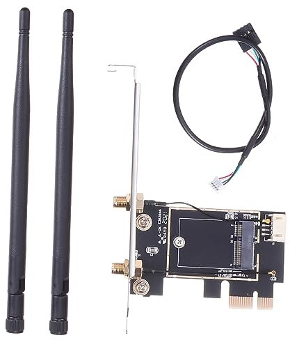 OSALADI Scheda Wifi Pcie Adattatore Wireless Per Computer Alta Velocità e Sicurezza Per Streaming e Trasferimenti Di File Compatibile Con Pc e Desktop