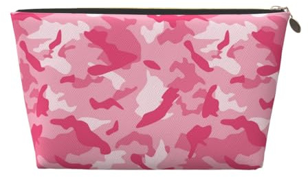 VOSERY Neceser de maquillaje de piel, neceser de viaje para mujer, bolsa de maquillaje de camuflaje rosa, organizador, bolsa de maquillaje, bolsa de maquillaje, bolsa de maquillaje impermeable