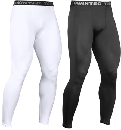 Towintec Pantalones de Compresion para Hombre Pantalones Interiores Leggings Mallas Baloncesto Funcionales Transpirables Correr Gimnasio Capa Base de Secado rápido para Deporte Yoge Gimnasio