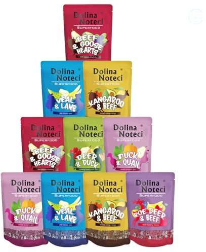 Dolina Noteci Premium SUPERFOOD Grain-Free Wet Dog Food for All Breeds – Natural Recipes, Tailored Nutrition, Unique Meats & Functional Supplements, No Additives (Mix, 10x300g)
