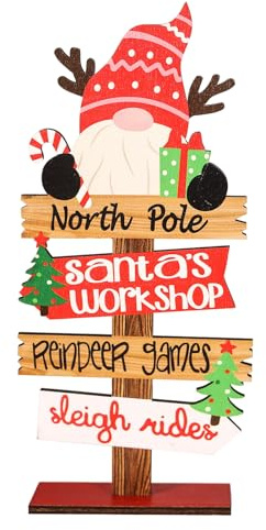 Letreros de Mesa de Navidad, letreros de Mesa de Navidad de Madera | Números de Mesa de Madera para de Navidad, centros de Mesa de Madera de Feliz Navidad con Bandeja escalonada, Carteles de