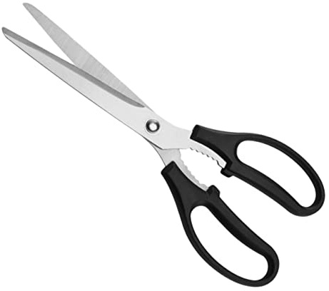 Hemobllo Ciseaux Alimentaires en Acier Inoxydable Poignée Noire, Ciseaux Cuisine Allongés pour Couper Viande, Barbecue, Légumes Facilement la Maison